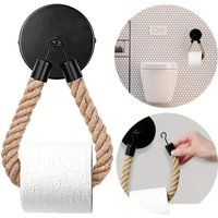 Retro Hemp RopeToilet Roll Paper Holders Punchless Wall Mounted Rack Washroom Decor Tissue Holder Bathroom Storage Accessories