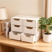 3-Tier Plastic Cosmetic Storage Box, Drawer Organizer for Countertop, Multifunctional for Jewelry & Office Supplies