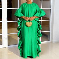 Loose Bell-sleeve Dress, Ruffled Pleated Fashion Party Dress, Bubu Dress