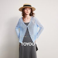 TOYOUTH Women Knitwear 2026 Spring New Loose Hollowed Out V-neck Cardigan Jacket