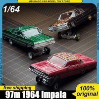 Pre-Sale 97m 1:64 Diecast 1964 Impala Multi Floral Graphic Lowrider Static Alloy Tuning Collectible Car Model Full Alloy Toy Kid