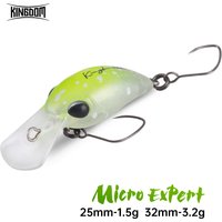 Kingdom Fishing Lure Micro Crank Minnow 1.5g 3.2g 25mm 32mm Artificial Floating Hard Baits Topwater Fishing Wobbler Bass Trout