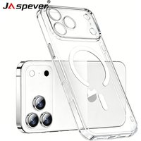 Magnetic For Magsafe Case For iPhone17ProMax iPhone 17 Pro Max Air Hybrid Hard Cover For 17Air iPhone17 Transparent Soft Shell