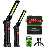 High Power COB Led Work Light Magnetic Base Hook USB Rechargeable Flashlight 5 Modes 360°Rotating Portable Handheld Flashlight