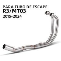 For Yamaha YZF R3 R25 MT03 15-24 Motorcycle Exhaust System Escape Moto Slip on Front Middle Link Pipe Connect 51mm Muffler