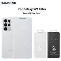 Original Samsung Galaxy S21 Ultra LED View Cover Protective Phone Case Tap Control Card Pocket Customizable Shockproof EF-NG998 image 4
