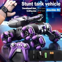 4-Rad-Stunt-RC-Auto, 2,4 G, umwandelbares Roboter-Panzer-Spielzeug mit LED-Licht, rotierender Drift für Jungen und Mädchen, Geschenk zum Spielen im Freien
