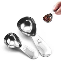 15ml/30ml Stainless Steel Coffee Measuring Scoop Coffee Spoons with Graduated Measuring Spoon Beans Tea Sugar Barista Tools
