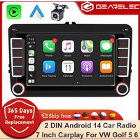 Carplay 2 DIN Autoradio Android 14 2 Din Multimedia-Player Android Auto Autoradio für Volkswagen VW Caddy Golf V VI Plus Touran Passat B6 Polo Jetta Skoda Octavia Seat Toledo