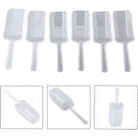 6Pcs Plastic Ice Scoops Transparant Small Ice Shovel Party Bar Buffet Kitchen Gadget For Candy Dessert Grain Dry Goods Shovel