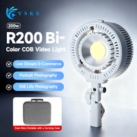 YSKE 200W Bi-Color LED Video Light Professional Live Streaming Lighting Kit CRI 97+ 2700-6500K with Portable Bag for Vloggers