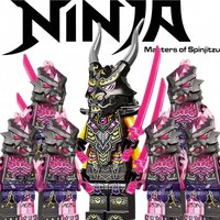 16 Seasons Ghost Ninja Crystal King Dark Lord Four Hands Form Crystal Soldier Legion Assembly Building Blocks Toys for Kids