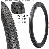 1pc Bike Tire and 1pc Inner Tube Set 24 26 27.5 x 1.95 inch AV32mm Schrader Valve MTB Bicycle Tyre Cycling Parts Replacement Kit