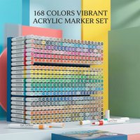 120/168 Pcs Acrylic Markers Set Professional Painting Waterproof Fast-Drying DIY Graffiti Craft Stone Glass DIY Drawing Supplies