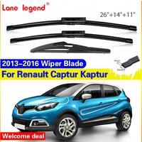 For Renault Captur Kaptur 2013 - 2016 Front Rear Wiper Blades Soft Rubber Windscreen Wipers Auto Windshield 26"+14"+11" 2015