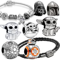 925 Sterling Silver Movie Characters Stars Wars Mandalorian and Gugu For Original Bracelets Womens Charms Beads DIY Jewelry Gift