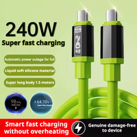 240W 0.3/1/1.5/2m Charger Wire Silicone USB Data Wire Type C To Type C Fast Charging Data Cable For Xiaomi Huawei Samsung iPhone