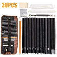 30 pièces dessin débutant croquis ensemble crayon à charbon de bois Art peinture croquis papeterie ensemble