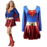 Cosplay Costumes Super Girls Dress Shoe Covers Suit Superhero Woman Hero Kids Halloween Costume