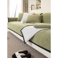 Herringbone Pattern Sofa Cover Chenille Sofa Pad Solid Color Living Room Sofa Cushion Non-Slip Home Couch Cushion Armrest Covers