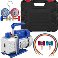 SucceBuy pompe à vide 4CFM 1/4HP cvc A/C réfrigérant à air pompe à vide à palettes rotatives 1 étape 1 Valve jauge de collecteur ca R134a ensemble