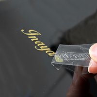50PCS Metal transfer sticker 3D custom logo name self-adhesive with any text Gold and Silver for easy tearing