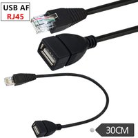 2pcs USB Female to RJ45 Male Ethernet Adapter Converter Cable Connector Network for Camera Router ADSL Modem Laptop Desktop