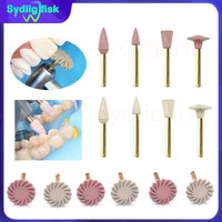 6/8Pcs Dental Rubber Polisher Composite Resin Polishing Grinding Head Diamond Polishing Disc Wheel Kit Spiral Flex Brush Dentist