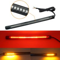 8" Motorcycle LED Tail Light Strips 48 LED Red Brake Tail Light Stop Tail Lihgt Amber Turn Signal Light Multifunction Waterproof image 4