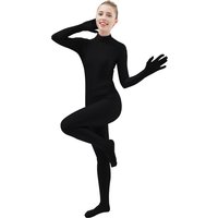 Black Spandex Zentai Full Body Skin Tight Jumpsuit Unisex Zentai Suit Bodysuit Costume for Women Unitard Dancewear