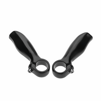1 Pair Black Bike Bar End Aluminum Alloy Ergonomic Bar End Grips 22.2mm Diameter With Stoppers MTB Handlebar Ends