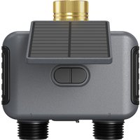Solar WiFi Irrigation Timer Smart Irrigation System 2 Zone Timing Controller Programmable Timer Sprinkler for Outdoor Garden