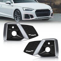 Front Bumper Fog Lamp Grill For Audi A5 B9 Sportback 2020 2021 2022 2023 Fog Light Cover Frame Black/ Chrome Honeycomb Cover
