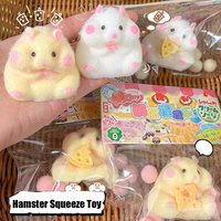 Lovely Hamster Squishy Toy Soft Mochi Squeeze Toy Fuzzy Cute Hamster Handmade Fidget Toy Stress Relief Toy Gift for Kids Adult