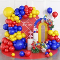 Red Blue Yellow Balloons Garland Arch Blue Red Ballon Birthday Party Decoration Air Globos Baby Shower Carnival Circus Balloon