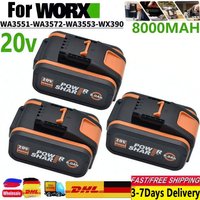 Für Worx WA3551 6000mAh/8000mAh Akku 20V Akku für kabellose Elektrowerkzeuge WA3572 WA3553 WX390 WX176 WX178 Ersatzakku