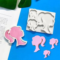 Cartoon Girl Head Candy Cake Decoration Silicone Mold Chocolate Candy Baking Mold DIY Gypsum Clay Mold