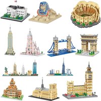 MOC World Famous City Scenic Spot Architecture Bricks Set New York Dubai Skyscrapers Rome Colosseum Building Blocks Kid Toy Gift