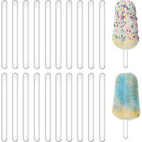 20Pcs Acrylic Popsicle Sticks Reusable Ice Cream Sticks Ice Pop Cake Candy Gifts Party Craft Supplies