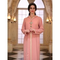 Ramadan Pink Abaya Damen Dubai Arabic Islam Prayer Clothes Muslim African Dresses For Women Kebaya Kaftan Robe Musulmane Femme