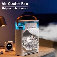 Best-Selling 3-In-1 Household Mini Air Cooler LED Nightlight Portable Humidifier Air Conditioning Fan Office Household Fan 2026