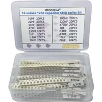 320 Piece 1206 SMD Capacitor Kit 16 values from 10pF to 22uF- Various capacitor banks forIndustrial SMD Capacitor Elements