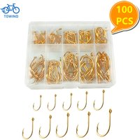 New 100PCS Fishing Hooks Set Carbon Steel Single Circle Fishing Hook Fly Fishing Jip Barbed Carp Hooks Sea Tackle Accessories