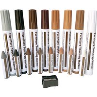 Furniture Repair Kit Wood Markers - Markers And Wax Sticks With Sharpener Kit, For Scratches, Wood Floors