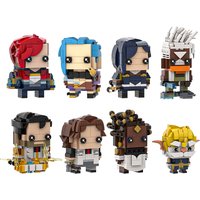 Gobricks MOC Anime Arcanes Figure BrickheadZ Model Building Block Scientist Jayce Caitlyn Jinx Vi Warrior Heros Brick Toy Gift