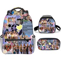 Classic Popular Funny Katseye 3D Print 3pcs/Set School Bags Laptop Daypack Backpack Semi-circular shape Lunch bag Pencil Case