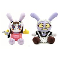 New 28/34cm Maid Jax Circus Rabbit Plush Toy Jax-Suit Pomni Disappearing Soft Stuffed Cartoon Animal Doll Home Decor Kids Gifts