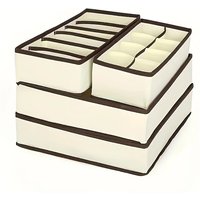 Lot de 4 organiseurs de rangement pour sous-vêtements, séparateurs de chaussettes et sous-vêtements, pour placard, rangement domestique et organisation, dispositif de rangement en tissu pour