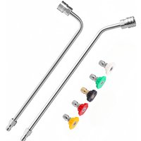 Pressure Washer Wand 30°/90° Curved Extension Wand with 5 Spray Nozzles 1/4" Quick Connect Car Wash Accessories