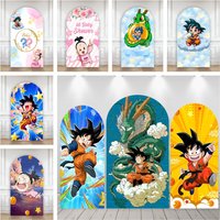 Dragon Ball Goku Theme Arch Backdrop Cover Kids Infant Boy Birthday Party Polyester Banner Custom Photography Background Props image 4